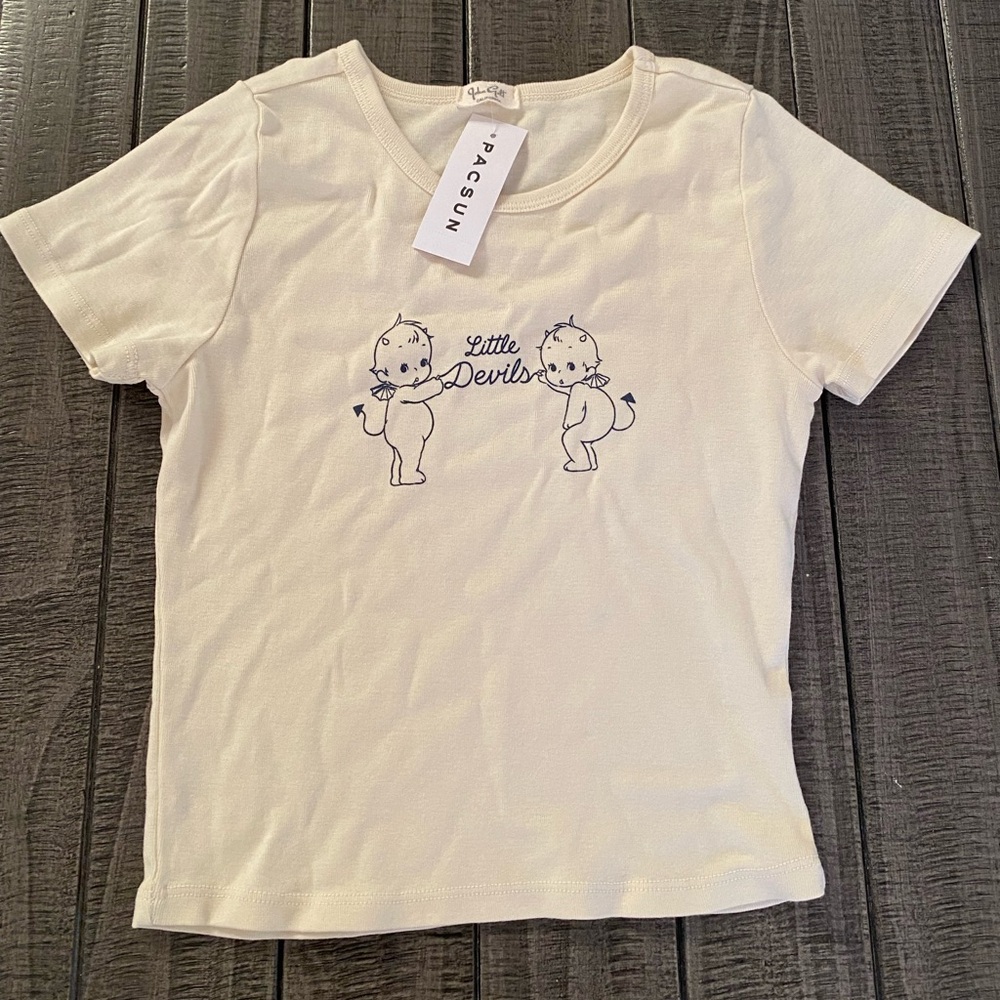 NWT Brandy Melville Graphic Little Devils Angel Tee